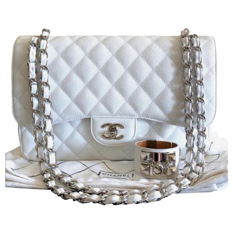 chanel white flap|chanel classic flap jumbo leather.